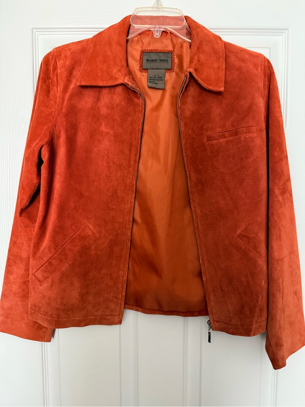 Brandon Thomas Orange Suede Leather Jacket